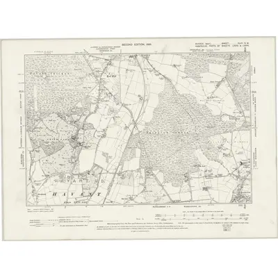 1895 Map of Sussex XLVII.SW, 1899 Print