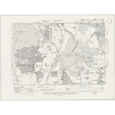 1910 Map of Sussex XLVII.SW, 1947 Print