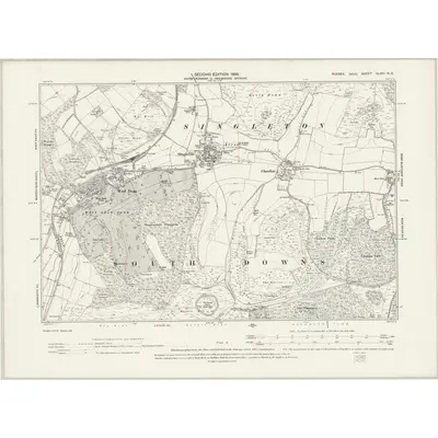 1896 Map of Sussex XLVIII.NE, 1898 Print