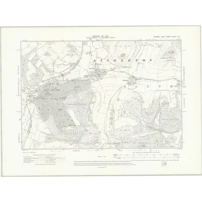 1910 Map of Sussex XLVIII.NE, 1914 Print