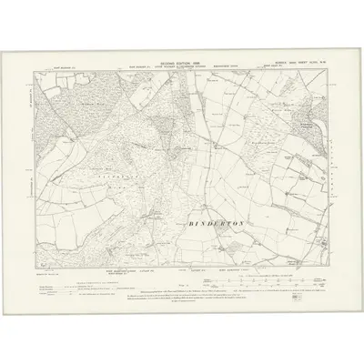 1896 Map of Sussex XLVIII.NW, 1898 Print