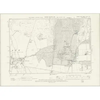 1896 Map of Sussex XLVIII.SE, 1899 Print