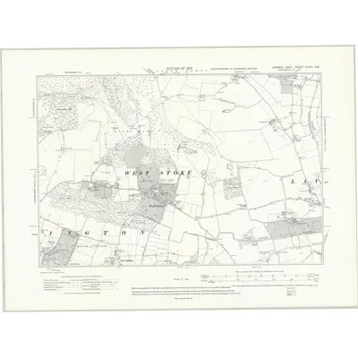 1910 Map of Sussex XLVIII.SW, 1914 Print