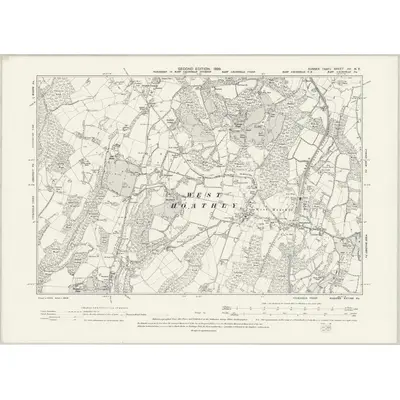 1895 Map of Sussex XV.NE, 1899 Print