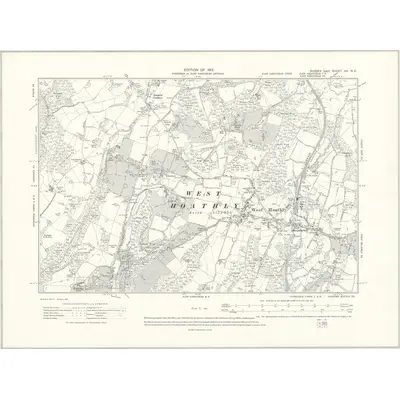 1909 Map of Sussex XV.NE, 1912 Print