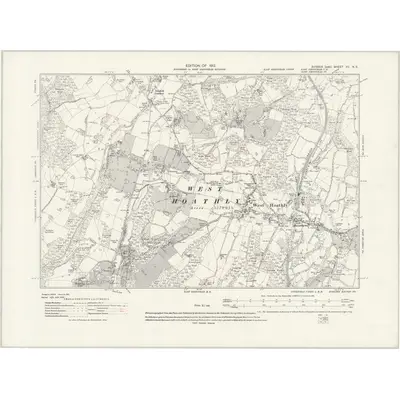 1909 Map of Sussex XV.NE, 1931 Print