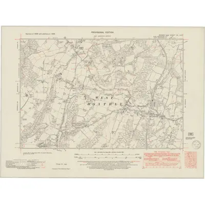 1938 Map of Sussex XV.NE, 1950 Print