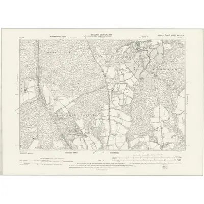 1895 Map of Sussex XV.NW, 1899 Print