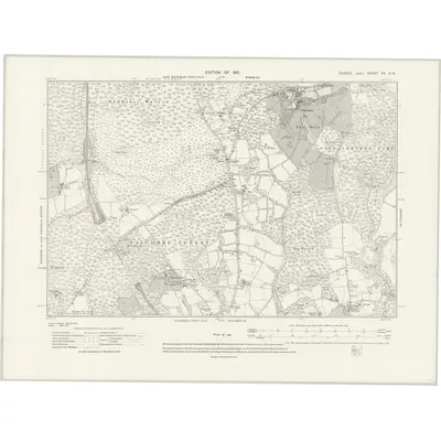 1909 Map of Sussex XV.NW, 1931 Print