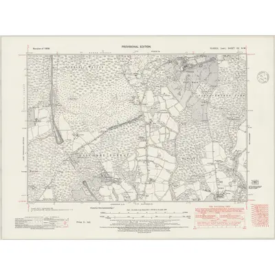 1909 Map of Sussex XV.NW, 1948 Print