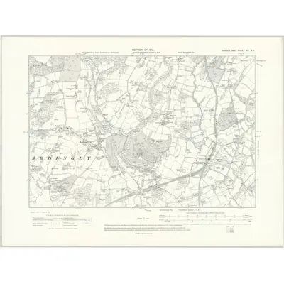 1909 Map of Sussex XV.SE, 1912 Print
