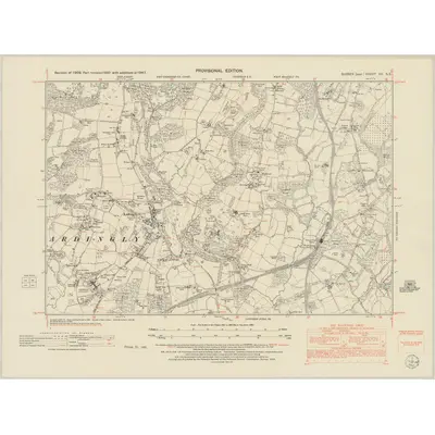 1947 Map of Sussex XV.SE, 1952 Print