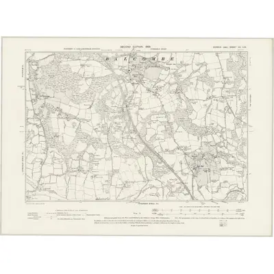 1895 Map of Sussex XV.SW, 1899 Print