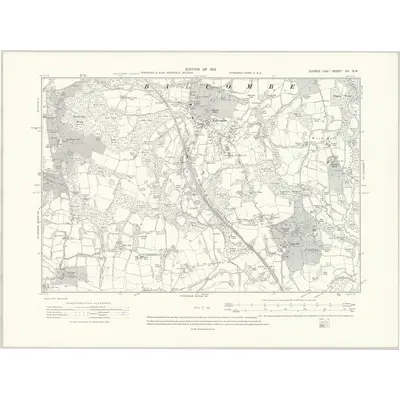 1909 Map of Sussex XV.SW, 1912 Print
