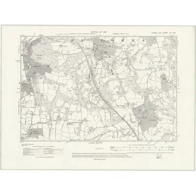 1909 Map of Sussex XV.SW, 1931 Print