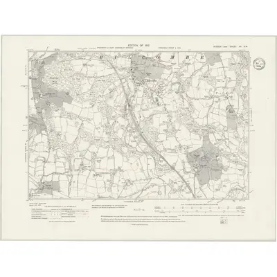 1909 Map of Sussex XV.SW, 1934 Print