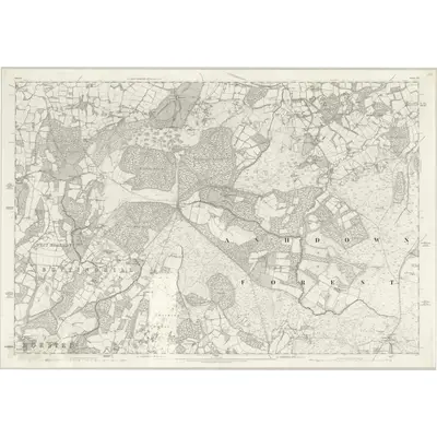 1873 Map of Sussex XVI, 1879 Print