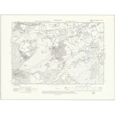 1908 Map of Sussex XVI.NE, 1911 Print