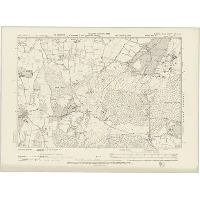 1897 Map of Sussex XVI.NW, 1899 Print