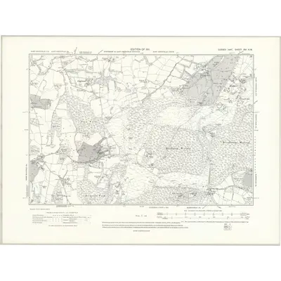1908 Map of Sussex XVI.NW, 1911 Print