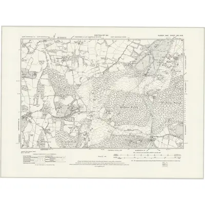 1908 Map of Sussex XVI.NW, 1931 Print