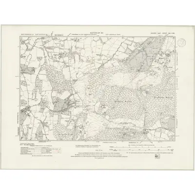 1908 Map of Sussex XVI.NW, 1939 Print