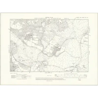 1908 Map of Sussex XVI.SE, 1911 Print