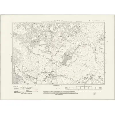 1908 Map of Sussex XVI.SE, 1931 Print