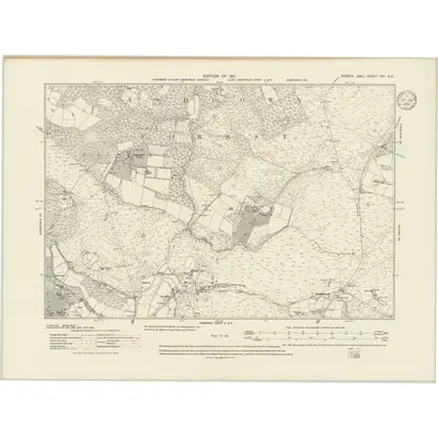 1908 Map of Sussex XVI.SE, 1939 Print