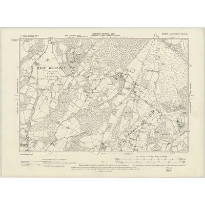 1897 Map of Sussex XVI.SW, 1899 Print