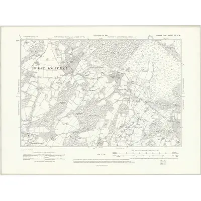 1909 Map of Sussex XVI.SW, 1911 Print