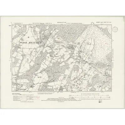 1909 Map of Sussex XVI.SW, 1938 Print