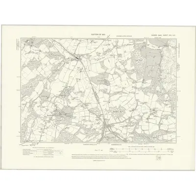 1908 Map of Sussex XVII.NE, 1910 Print