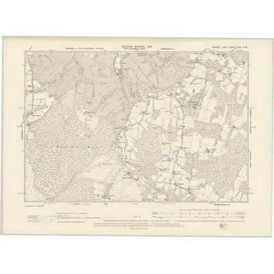 1897 Map of Sussex XVII.NW, 1899 Print