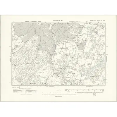 1908 Map of Sussex XVII.NW, 1911 Print
