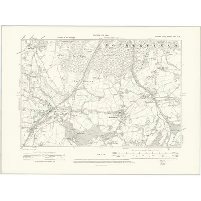 1908 Map of Sussex XVII.SE, 1910 Print