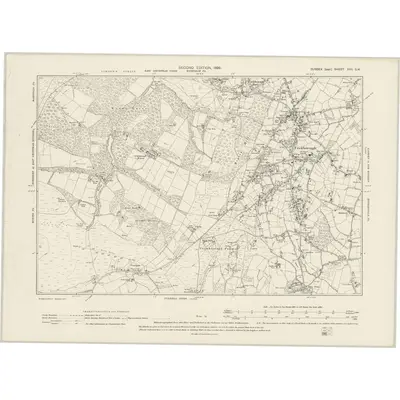 1897 Map of Sussex XVII.SW, 1899 Print