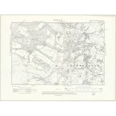 1908 Map of Sussex XVII.SW, 1911 Print