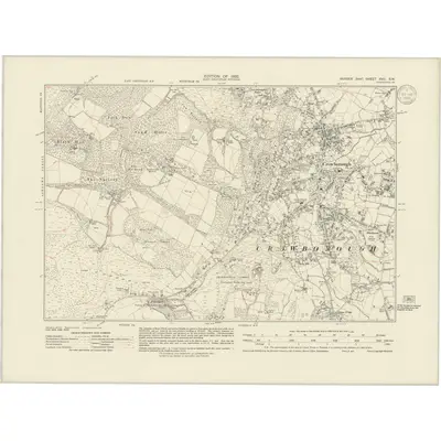 1932 Map of Sussex XVII.SW, 1939 Print