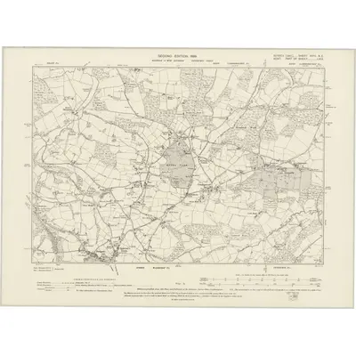 1897 Map of Sussex XVIII.NE, 1899 Print