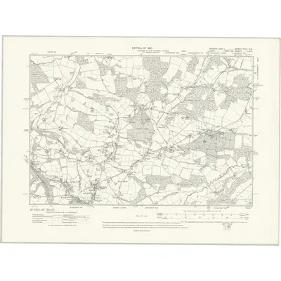 1908 Map of Sussex XVIII.NE, 1910 Print