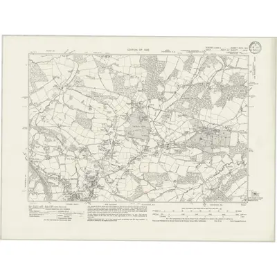 1932 Map of Sussex XVIII.NE, 1933 Print