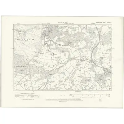 1908 Map of Sussex XVIII.NW, 1910 Print