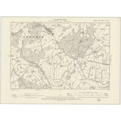 1897 Map of Sussex XVIII.SE, 1899 Print