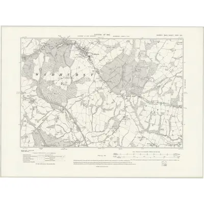 1908 Map of Sussex XVIII.SE, 1931 Print