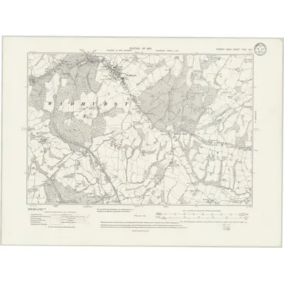 1908 Map of Sussex XVIII.SE, 1933 Print