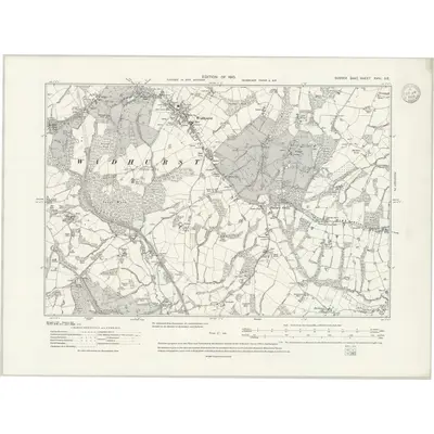 1908 Map of Sussex XVIII.SE, 1939 Print