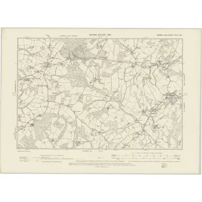 1897 Map of Sussex XVIII.SW, 1899 Print