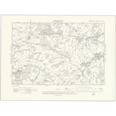 1908 Map of Sussex XVIII.SW, 1910 Print