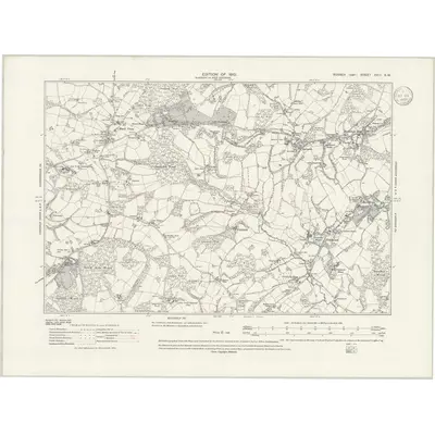 1908 Map of Sussex XVIII.SW, 1933 Print